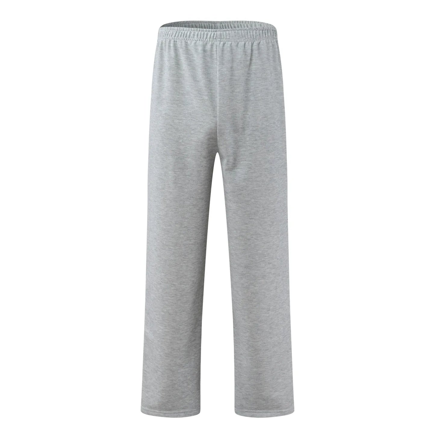 Men's Solid Color Sweatpants Casual Straight Pants Trendy Youth Warm Loose Baggy Elastic All-Match Trousers
