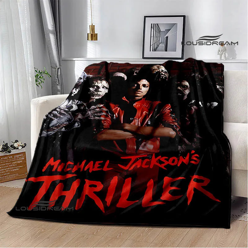 Michael Jackson retro Print blankets Picnic blanket Flannel blanket Soft Cozy Blanket Travel Blankets bed linings Birthday Gift