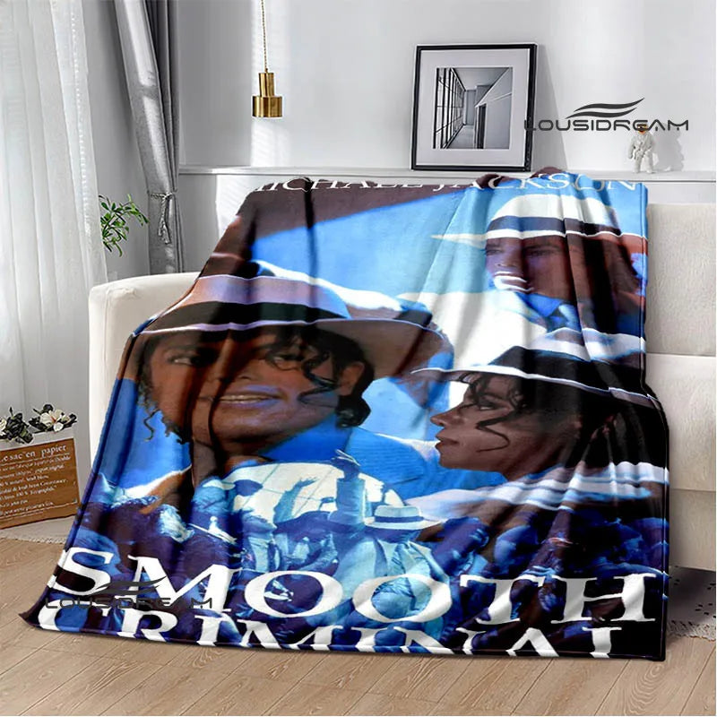 Michael Jackson retro Print blankets Picnic blanket Flannel blanket Soft Cozy Blanket Travel Blankets bed linings Birthday Gift