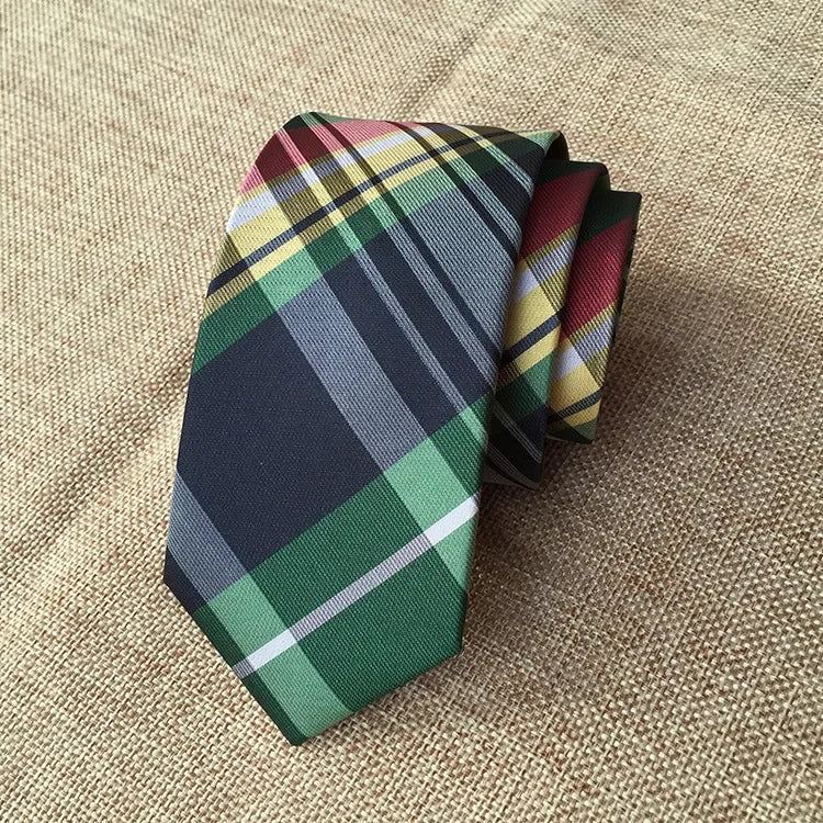 Mans 6cm Skinny Ties Striped Plaid Neckties Fashion Tie Jacquard Classics Business Mens Wedding Party Dress Woven Slim Tie