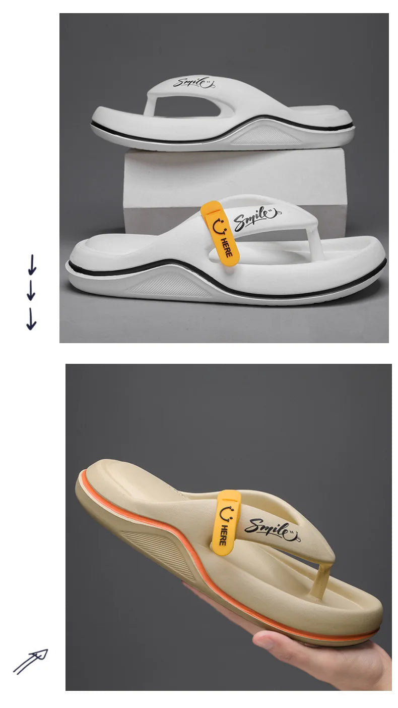 Korean Style Men's Casual Flip Flops Summer Fashion Outdoor Beach Sandals Trendy Slip-On Slippers for Adult Unisex