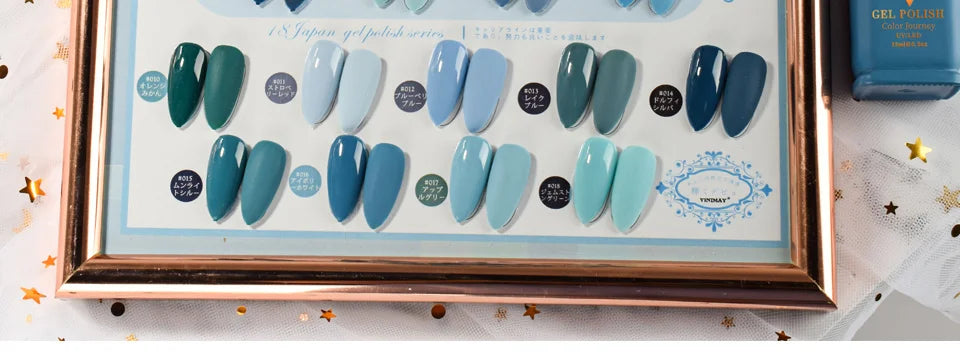 VINIMAY 18 Color Jeans Blue Gel Nail Polish Varnish Nail UV Soak Off Gellak Gelpolish Nail Art Primer Manicure Nails Gel Lacque