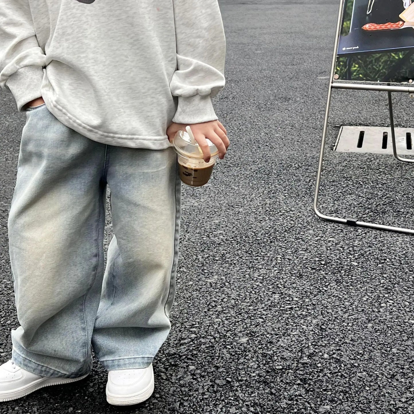 Autumn Girls Boys Vintage Jeans Children's Fashion Casual Denim Pants Casual Jeans