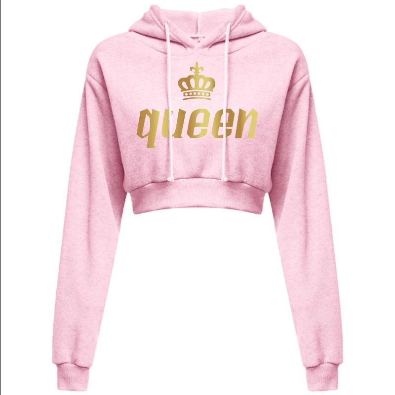 Spring Womens Fashion Hoodie Long Sleeve Casual Sweatshirt Crop Top Hoodie