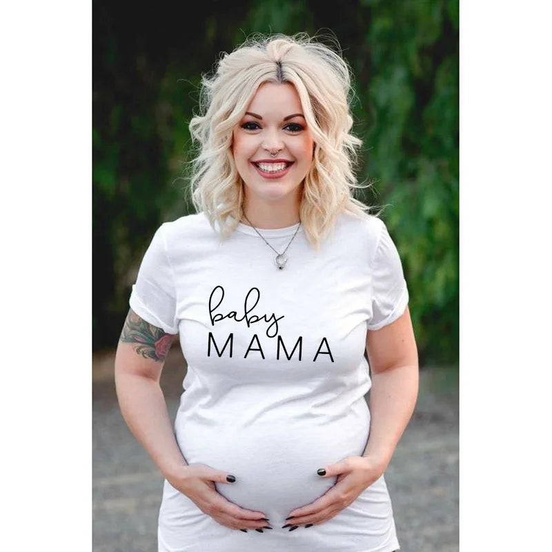 See You Soon Summer Tees Women T-shirts Slim Maternity Funny Letter Tops O-Neck Pregnancy T Shirts for Pregnant Women