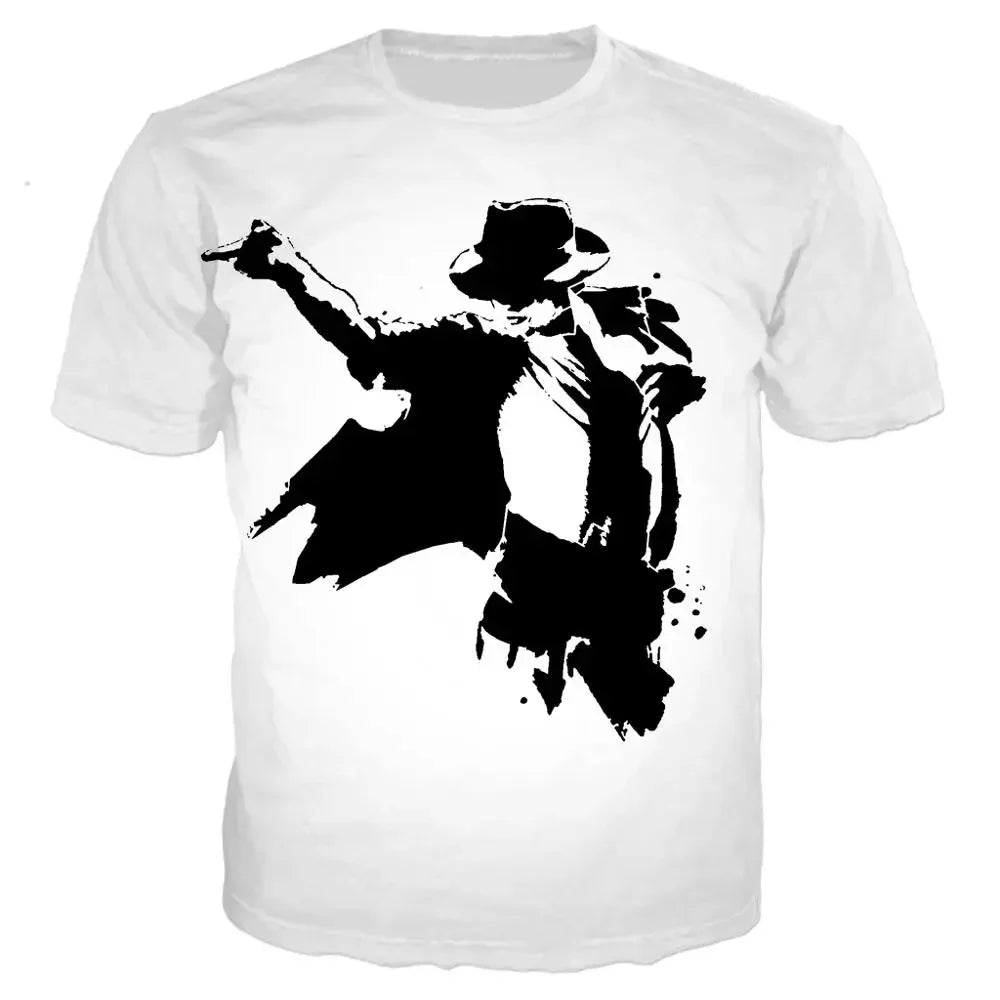 Michael Jackson Printed 3D T-shirt Unisex Summer Casual Streetwear Hip Hop Short Sleeve Fashion Harajuku Oversized Tops Tees