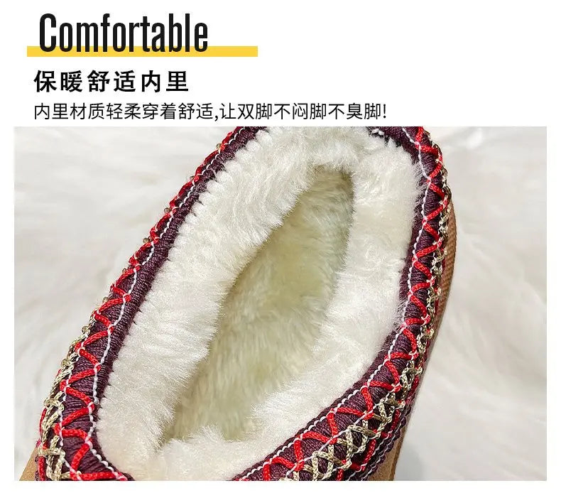 Women's Wool Slippers Warm Platform Wool Slipperswomen Slippers Women Sheepskin Slippers Women Shoes 2024