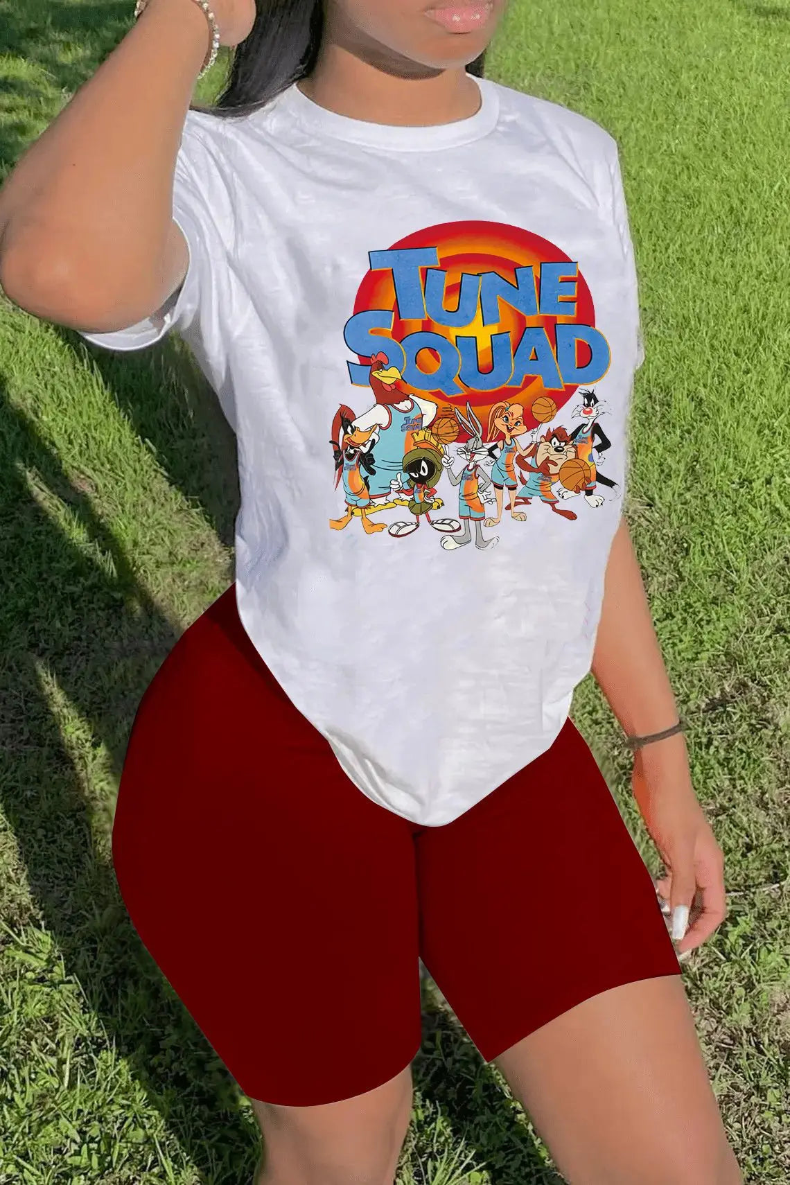Summer Women Printing Casual T-Shirt Y2k Graphics Top Shorts Set Femme Short Sleeve Two Pieces Set Lady Daily Streetwear Outfits
