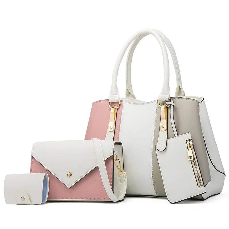 New Fashion Contrasting Women's Bag, Women's Handbag, One-Shoulder, Crossbody Bag, Four-Piece Women's Bag