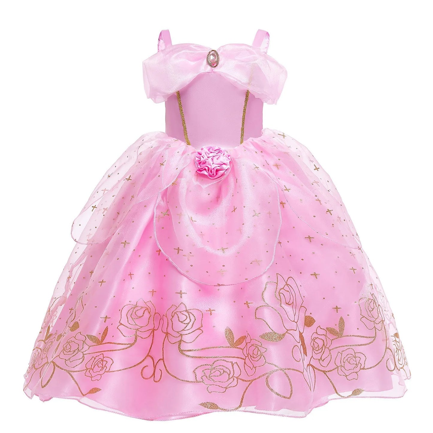 Shiny Toddler Little Girls Movie Princess Sleeping Beauty Aurora Birthday Party Cosplay Halloween Fancy Dress
