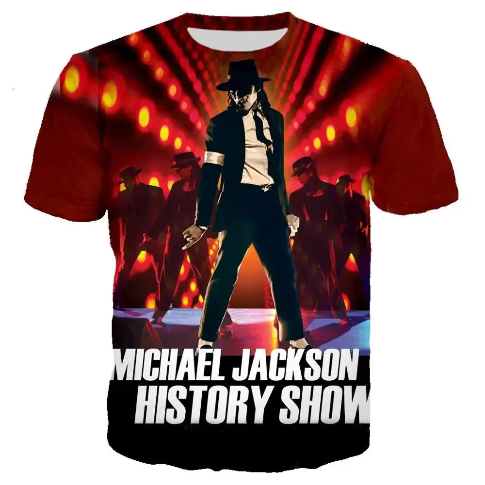 Michael Jackson Printed 3D T-shirt Unisex Summer Casual Streetwear Hip Hop Short Sleeve Fashion Harajuku Oversized Tops Tees