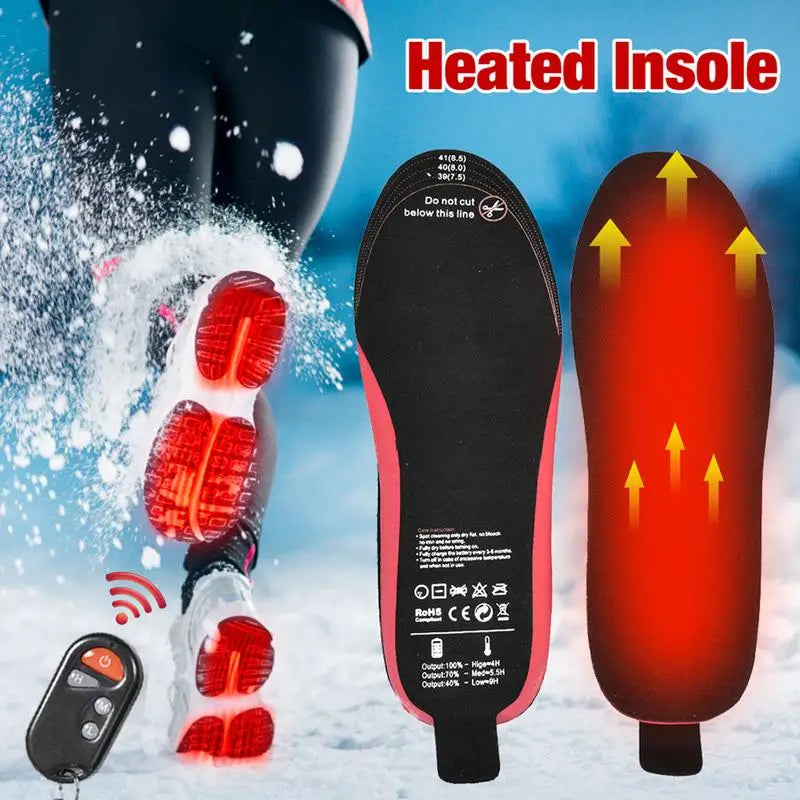 USB Heated Shoe Insoles Feet Warm Sock Pad Mat 3 Speed Wireless Temperature Electrically Heating Insoles Warm Thermal Insoles