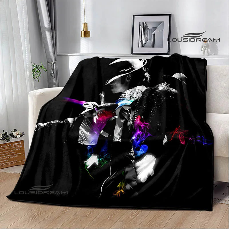 Michael Jackson retro Print blankets Picnic blanket Flannel blanket Soft Cozy Blanket Travel Blankets bed linings Birthday Gift