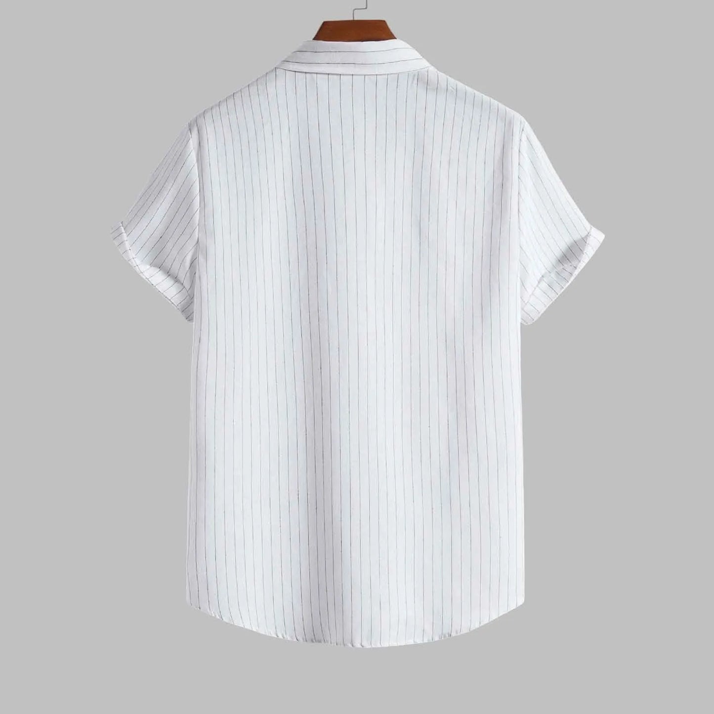 Mens Shirts Casual Striped Short Sleeved Shirts Turn-Down Collar Shirt Top Fashion Summer Male Clothing 2024 Harajuku Streetwear