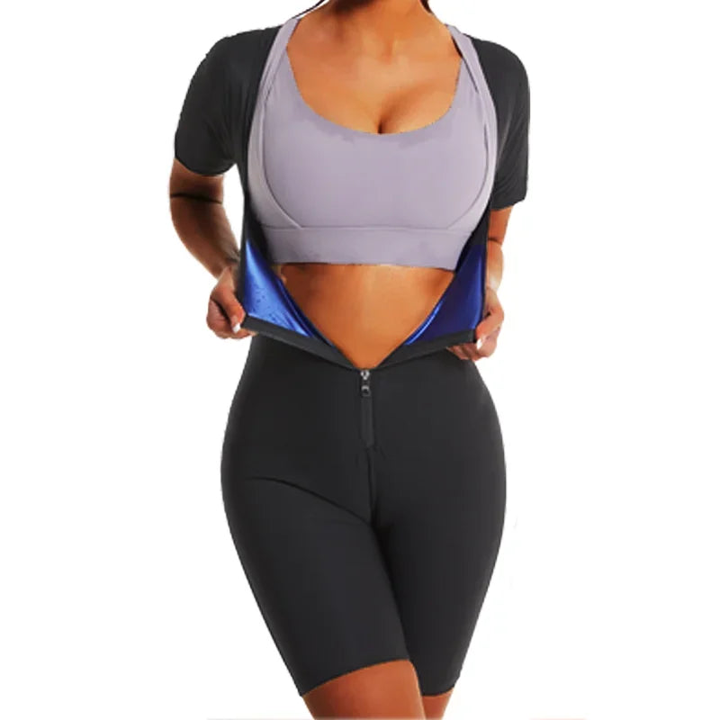 YBFDO Women's High Compression Bodysuit Shapewear for Fitness Sauna Sweat Suit Belly Slimming Sheath Weight Loss Body Shaper