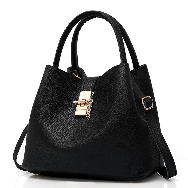 Woman shoulder bag Large capacity Handbag for Women Crossbody bag Lychee pattern Portable bucket bag ladies messenger bags