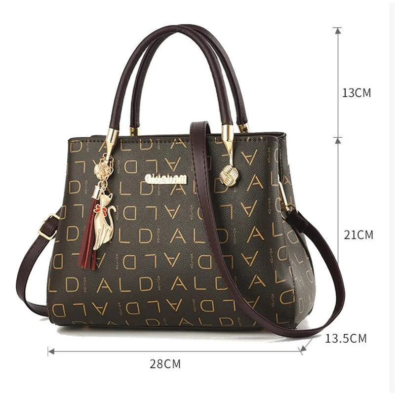 Luxury Designer PU Leather Casual Crossbody Bag for Women Ladies Large Capacity Travel Shoulder Handbag