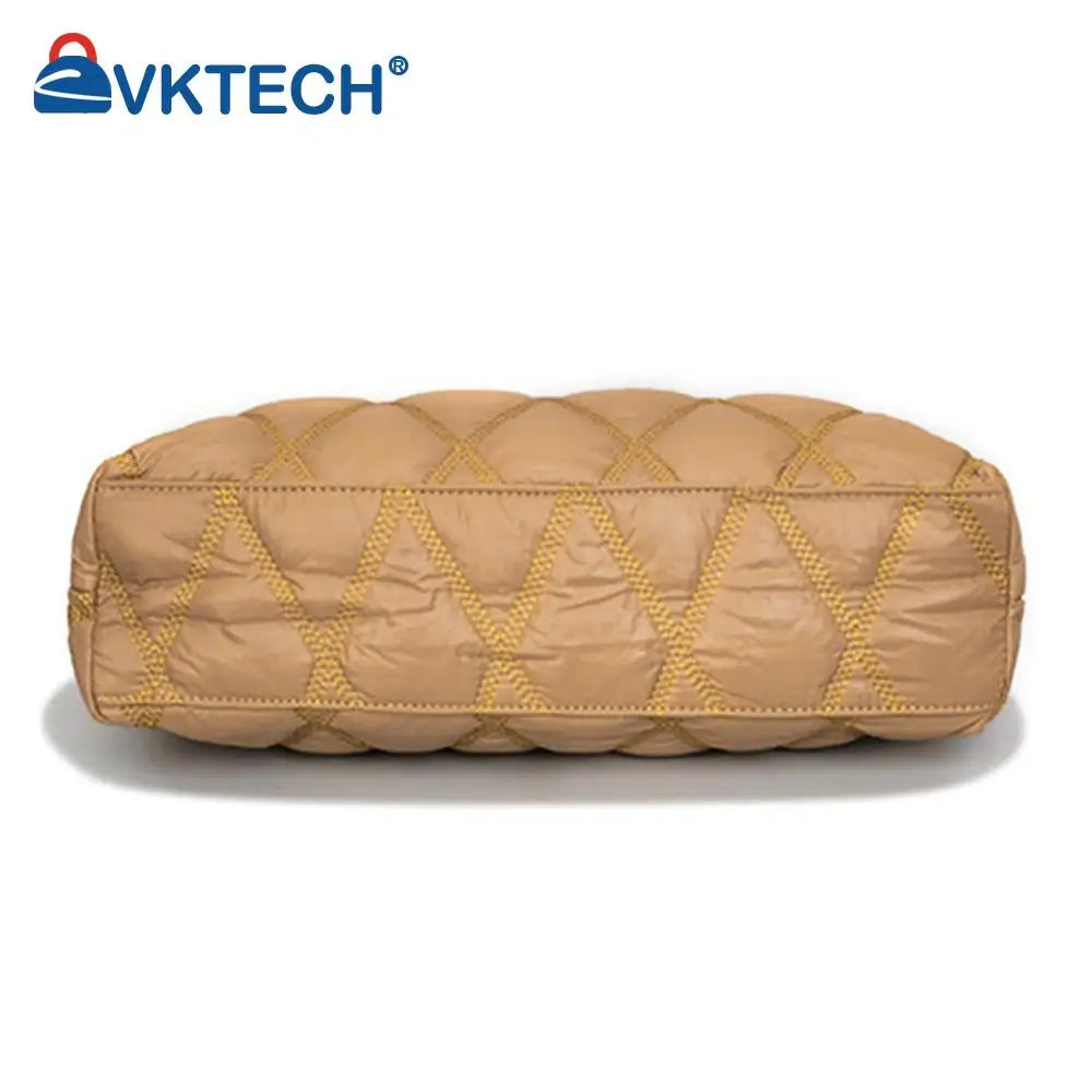 Rhombic Lattice Cotton-Padded Bag Elegant Autumn Winter Down Jackets Bag Simple Fashion Warm Nylon Portable for Party Shopping