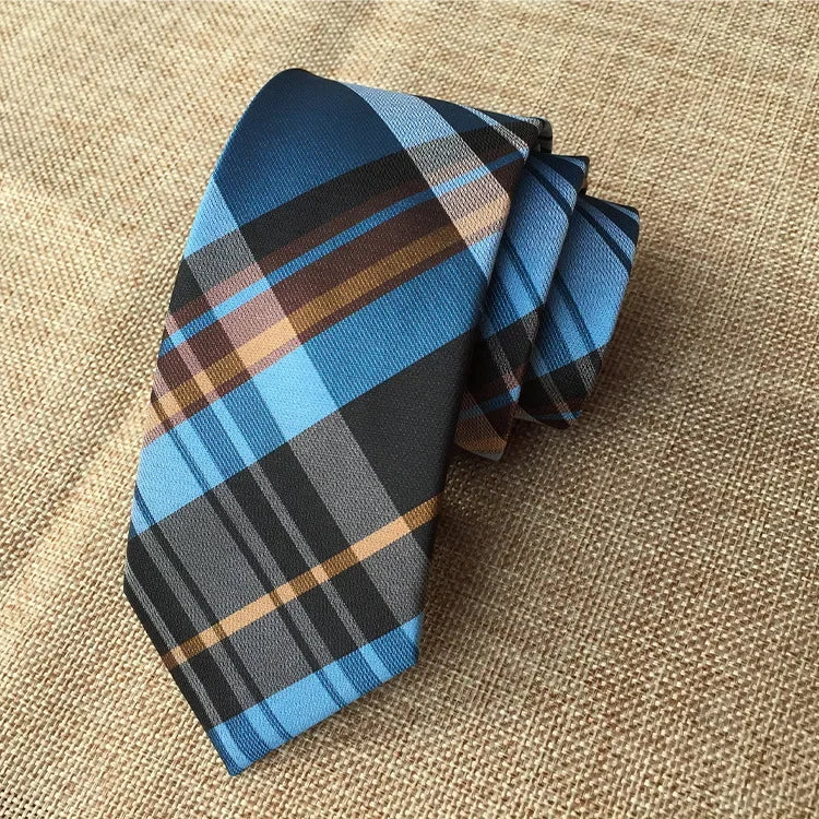 Mans 6cm Skinny Ties Striped Plaid Neckties Fashion Tie Jacquard Classics Business Mens Wedding Party Dress Woven Slim Tie