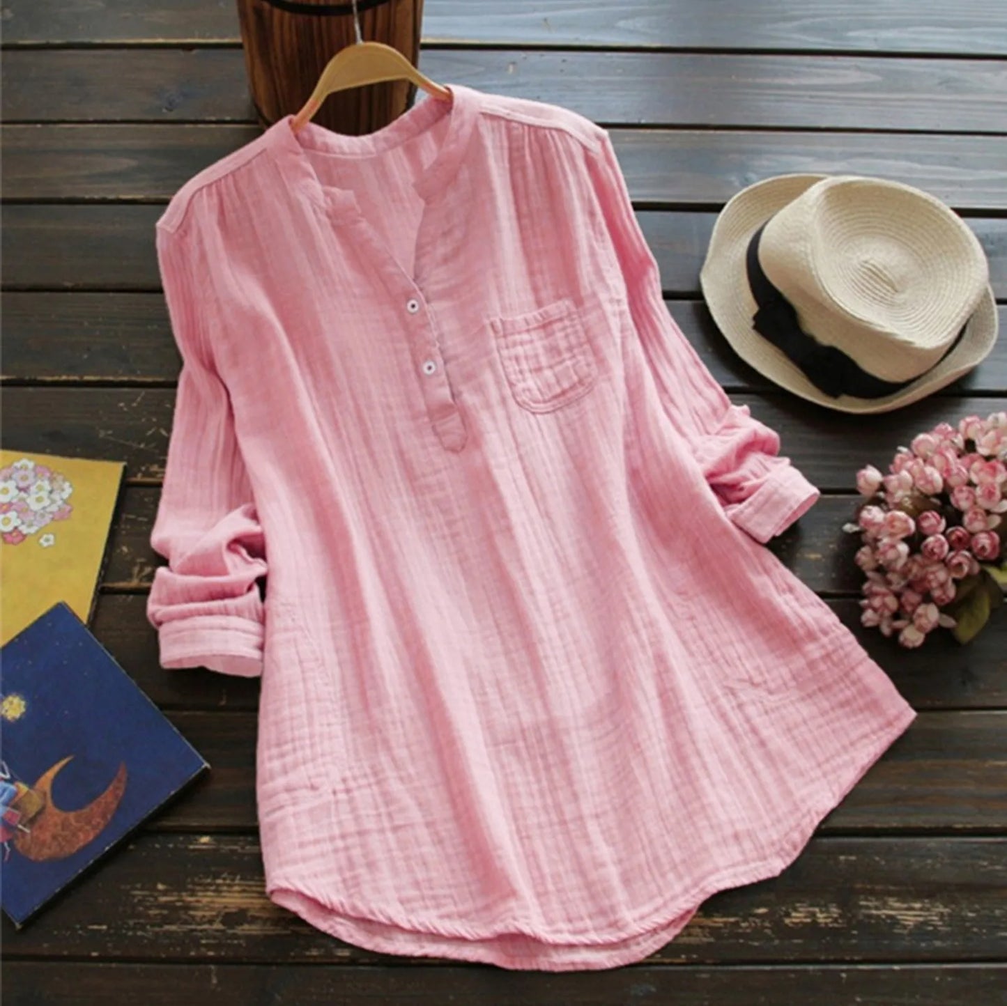 Plus Size 5XL Vintage Cotton Linen Shirts Blouses Autumn Casual Loose White Shirt Long Sleeved Oversize Women Shirts And Blouses