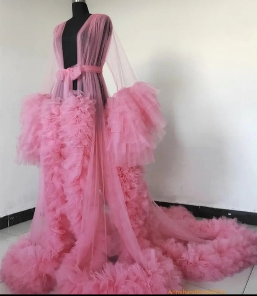 Sexy Maternity Women's Fluffy Long Dress For Photo Shoots Premama V-Neck Tulle Wedding Party Dresses Pregnant Baby Shower Gowns