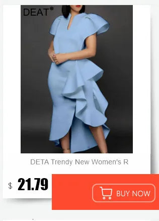 DEAT Fashion New Women's Bows Sleeveless Evening Party Dress Spring Trendy Off-shoulder Wrap Hip Dresses Female