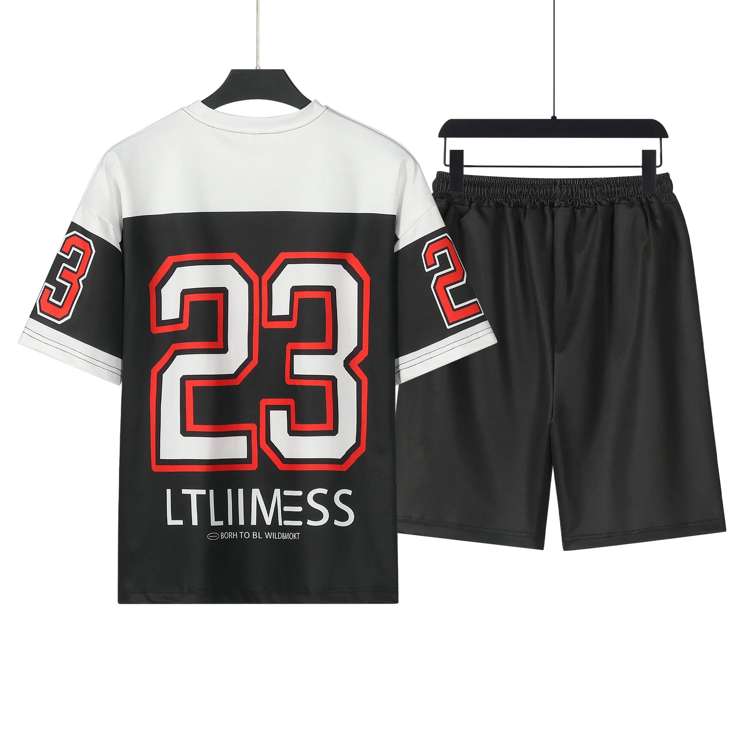 Lounge wear Men's Sports Suit High Quality Breathable Basketball T-shirts and Shorts Two Piece Set 23 Jersey Set Men Clothes 2024 New
