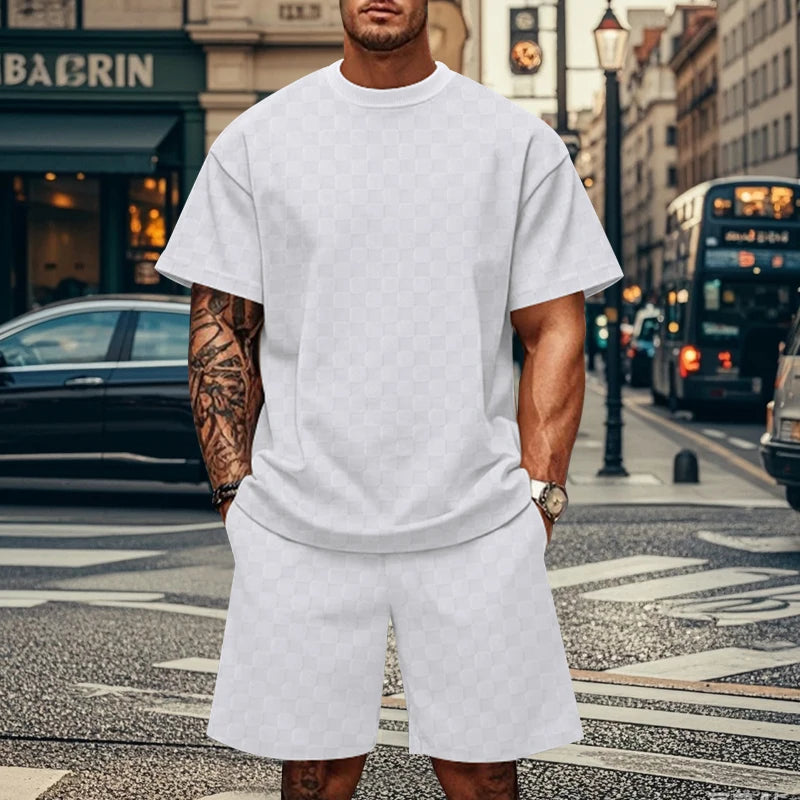 New Style Fashion For Man Summer 3D Print Short Sleeve T-shirt Fashion Sports Set Breathable T-shirt Shorts Sports Two-piece Set