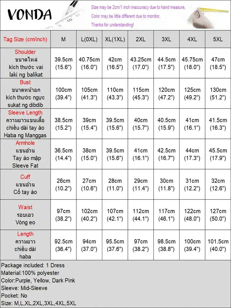 Plus Size 5XL VONDA Women Bohemian Short Dress Crew neck Flared Sleeve Party Vestido 2024 Fashion Printed Sundress Casual Robe