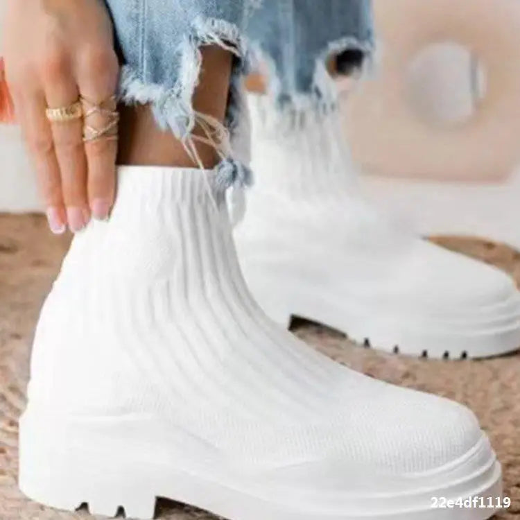 Breathable Spring Fashion Women's Shoes Casual Wedges Platform Ankle Boots Eye Catching Goth Boot Style for Women