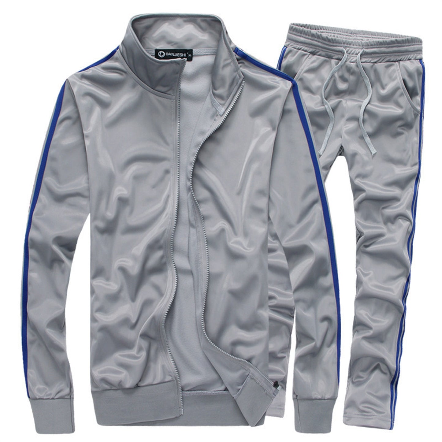 Casual Men Tracksuit Full Zip Running Jogging Athletic Sports Jacket And Pants 2 Piece Sets Patchwork Sweatsuit Men Clothing