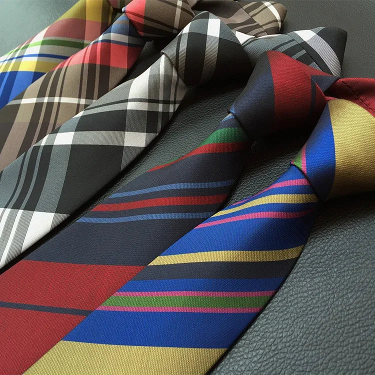 Mans 6cm Skinny Ties Striped Plaid Neckties Fashion Tie Jacquard Classics Business Mens Wedding Party Dress Woven Slim Tie