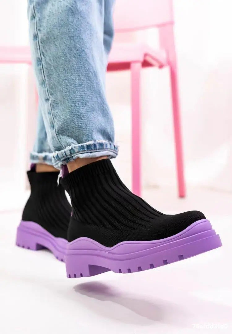 Breathable Spring Fashion Women's Shoes Casual Wedges Platform Ankle Boots Eye Catching Goth Boot Style for Women