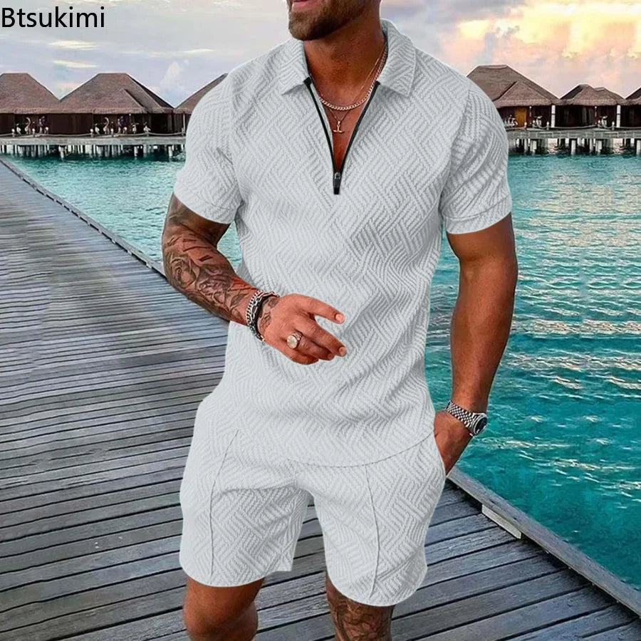 Fashion Men Casual Set Streetwear 3D Digital Printing Short Sleeve Shirt + Shorts Summer Sportswear Men‘s Clothing