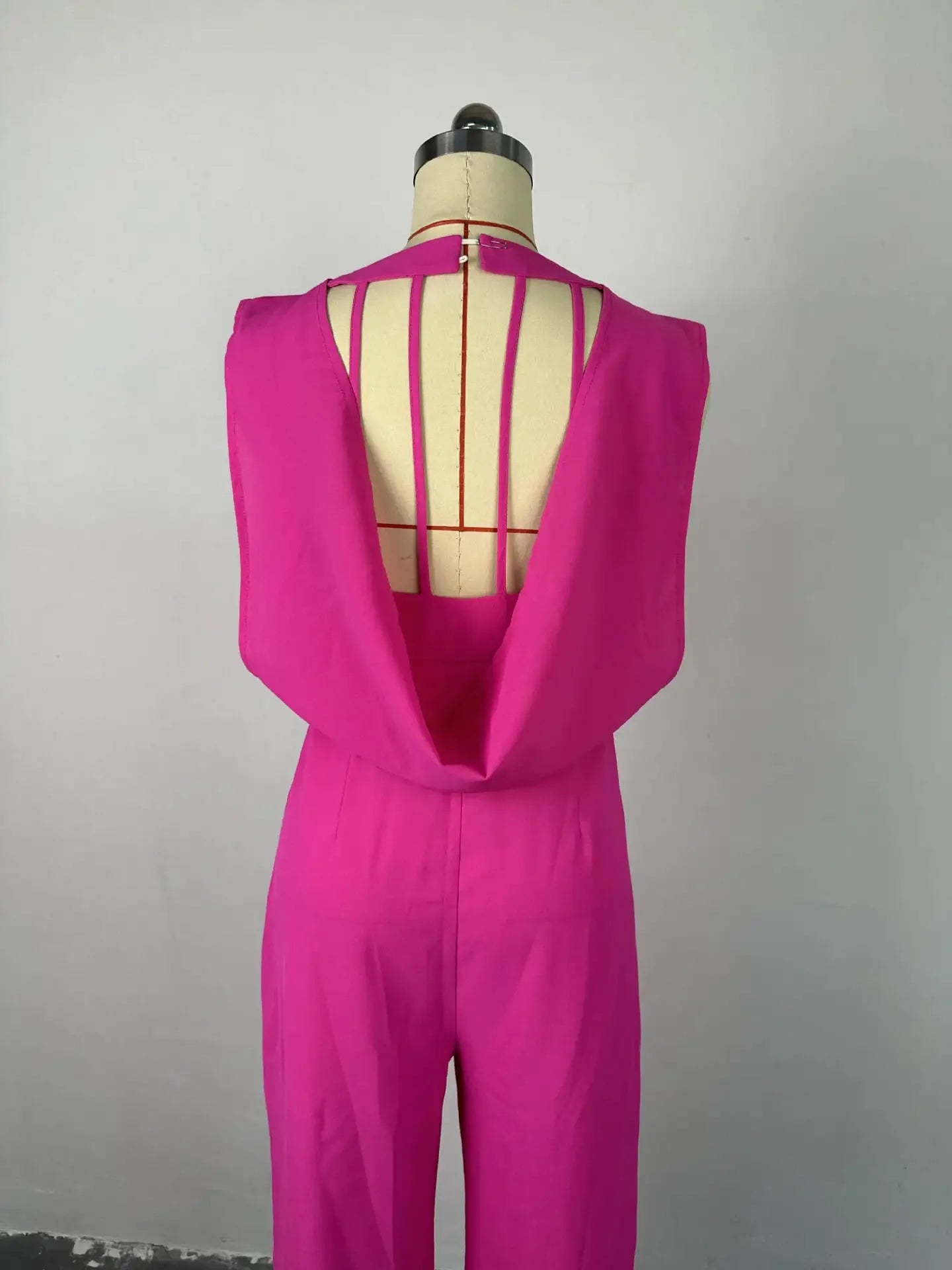 Women's Clothing Backless Sleeveless Jumpsuits Pants Overall Loose Wide Leg High Waist Full Length Pants
