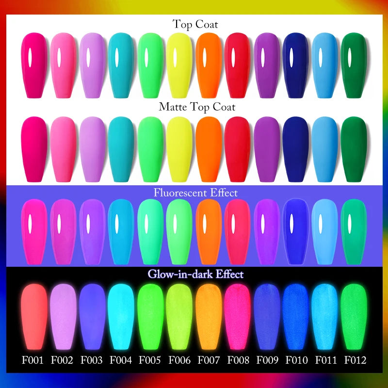 UR SUGAR 7.5ml Fluorescent Glow-in-dark Gel Nail Polish Soak Off Luminous Neon UV Led Gel Varnish DIY Manicure For Nails Design