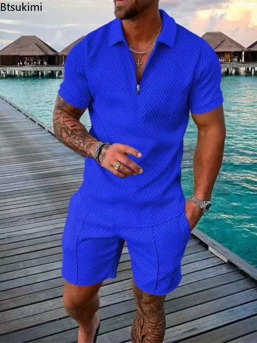 Fashion Men Casual Set Streetwear 3D Digital Printing Short Sleeve Shirt + Shorts Summer Sportswear Men‘s Clothing
