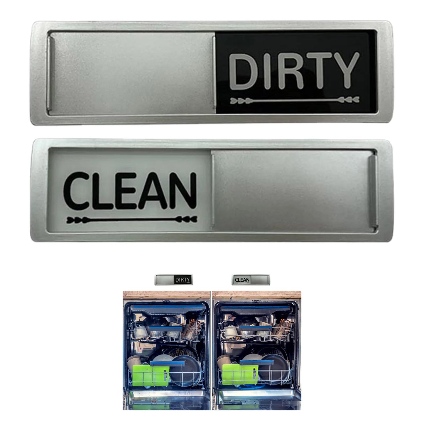 Dishwasher Magnet Clean Dirty Sign Non-Scratch Indicator Strong Magnet Ideal Signs For Home Kitchen Office Accessories