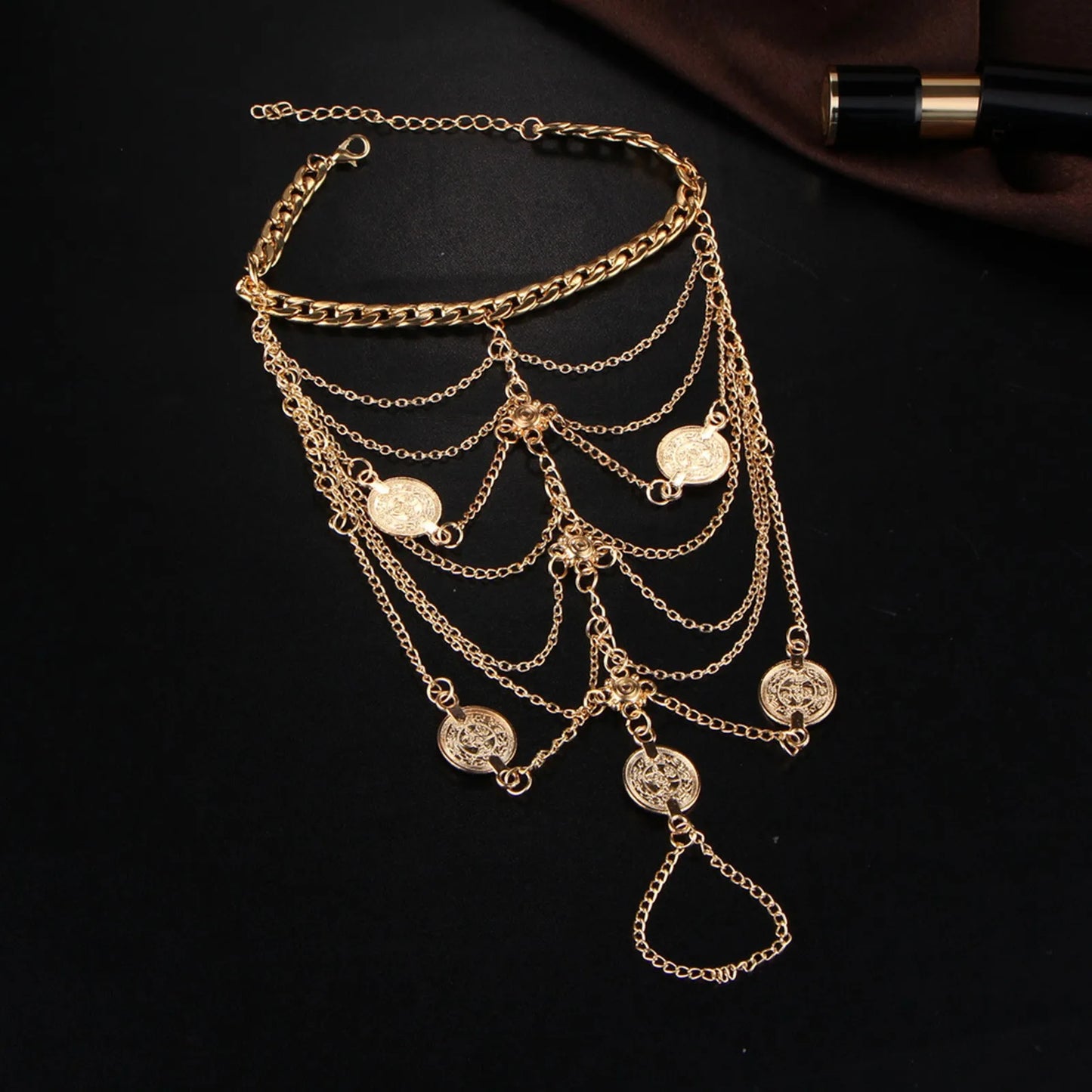 Bling Multilayer Tassel Chain Anklets Barefoot Sandals Boho Crystal Beach Chain Ankle Bracelet Simple Elegant Foot Jewelry