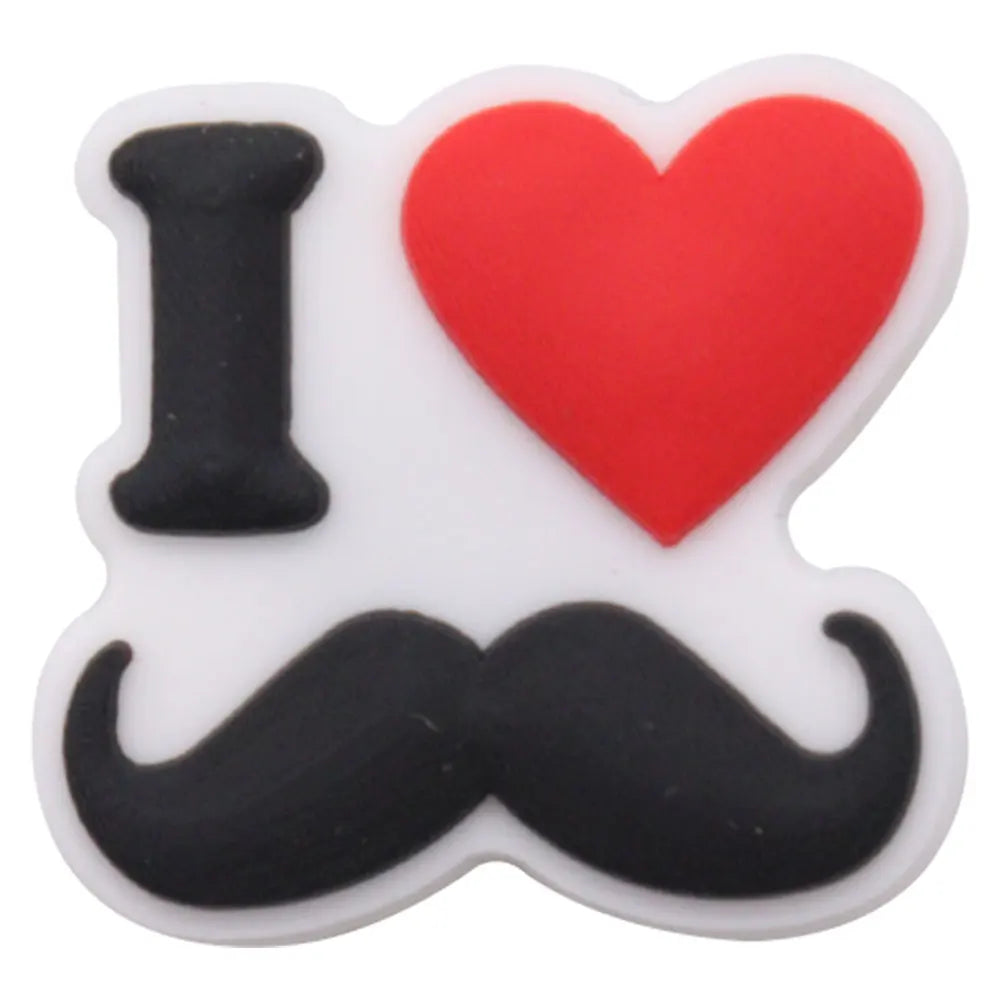 1PCS 'I Love Dad' PVC Shoe Button Charm for Father's Day Papa Sandals Decorations DIY Sweet Holiday Gift Idea