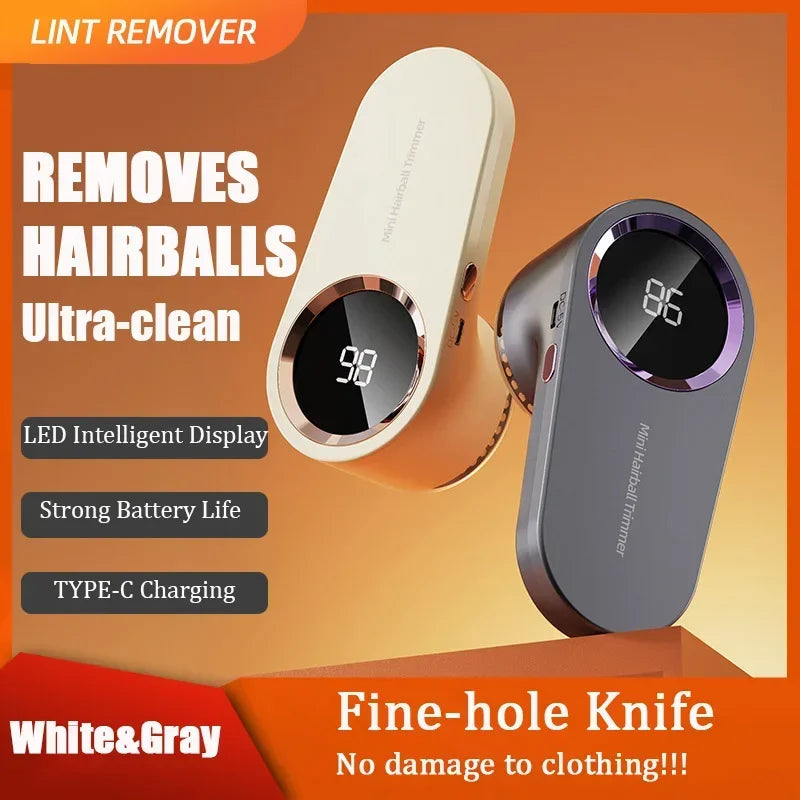 Rechargeable Electric Lint Remover Portable Hair Ball Trimmer for Household Clothe Fabric with LED Display Three Levels