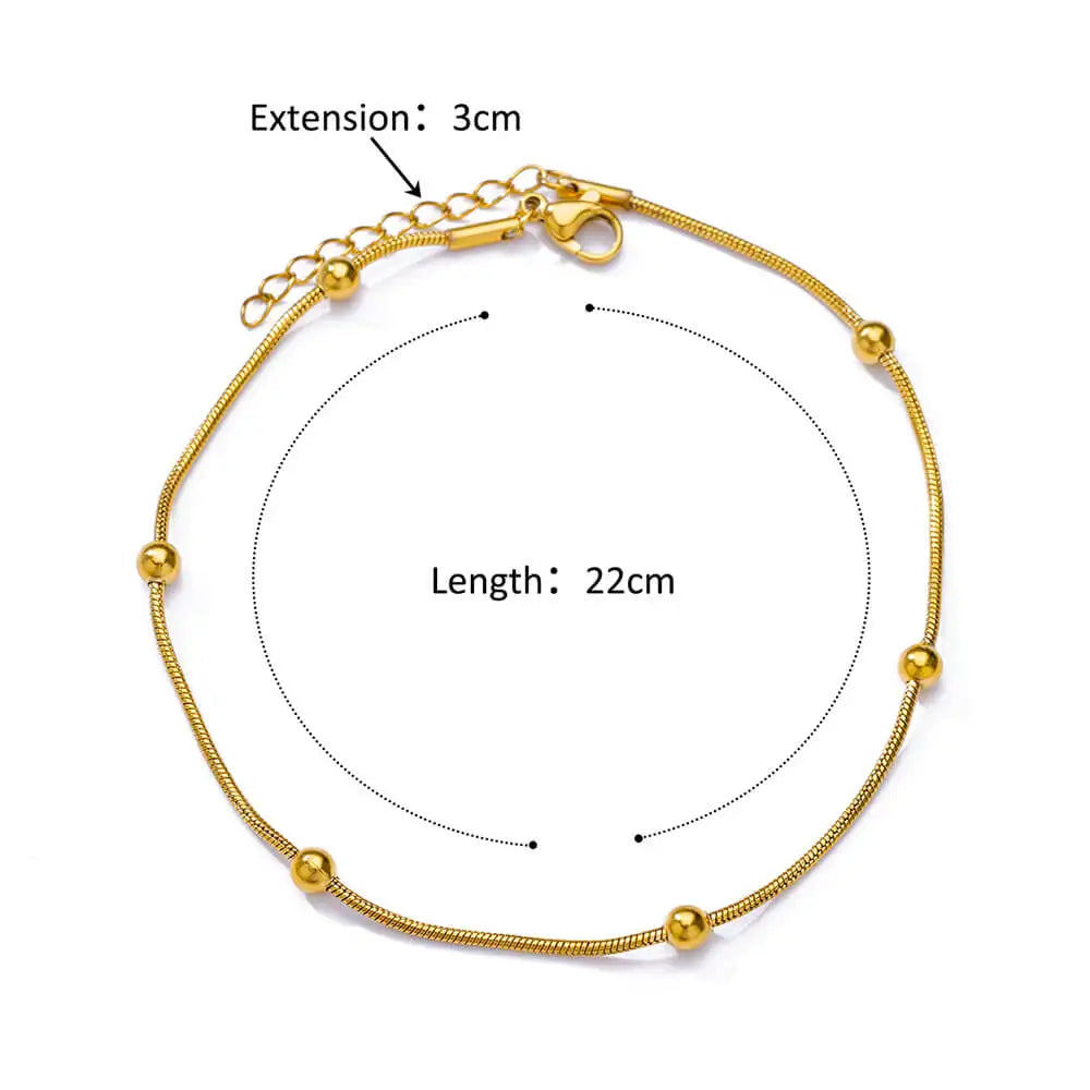 Anklets for Women Stainless Steel Gold Color Chain Anklet Female Summer Beach Accessories Foot Leg Bracelets Fashion Jewelry