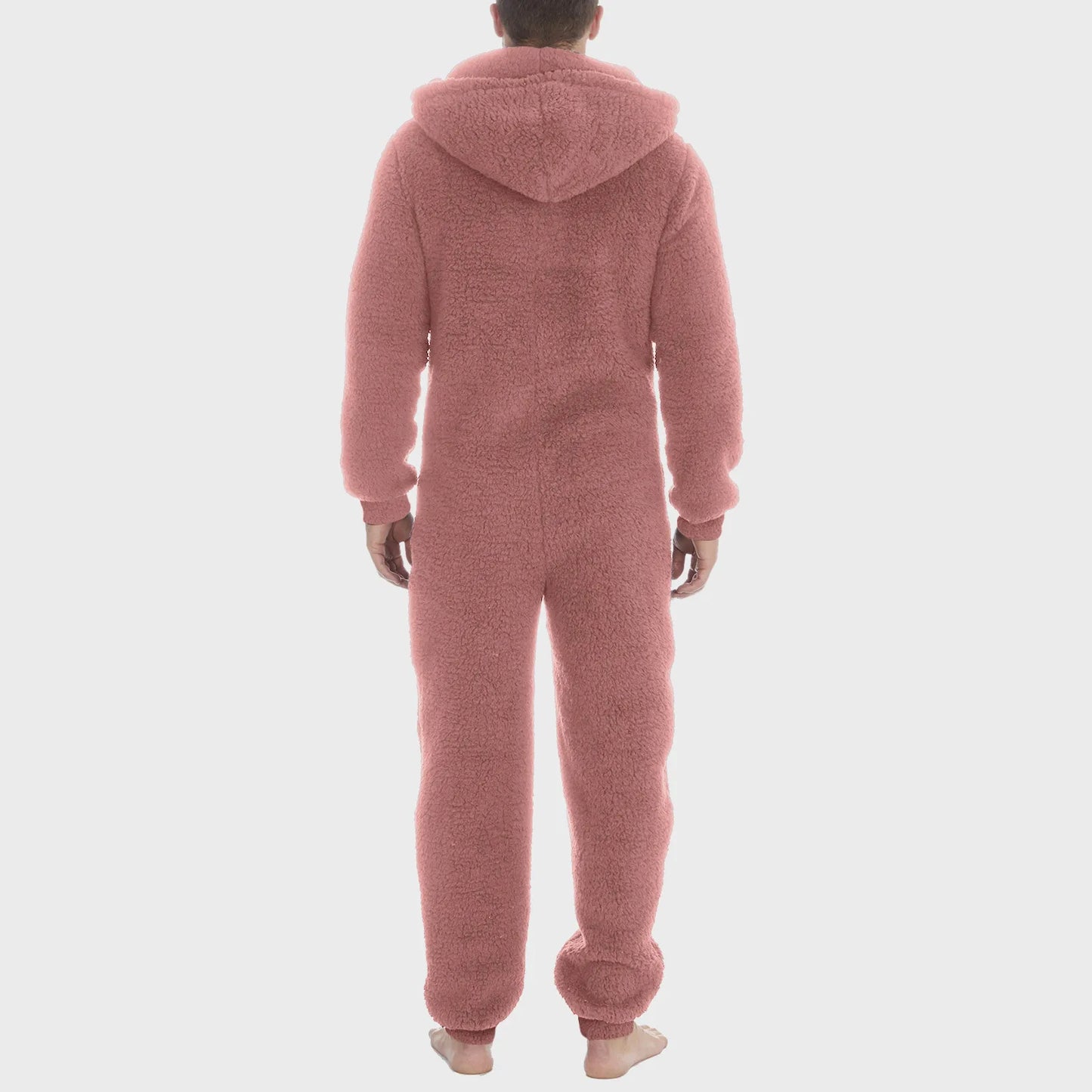 Men Jumpsuit Long Sleeve Pajama Solid Zipper Hooded Jumpsuit Casual Winter Warm Sleepwear Comfortable Male Home Clothing 2023