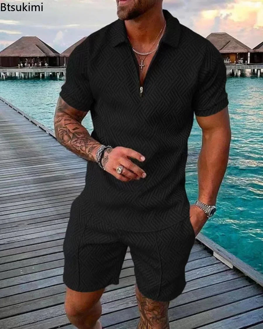 Fashion Men Casual Set Streetwear 3D Digital Printing Short Sleeve Shirt + Shorts Summer Sportswear Men‘s Clothing