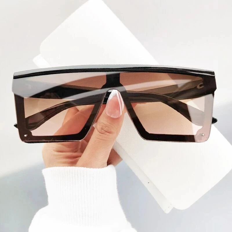Vintage Siamese Sunglasses Men Women Rimless Oversized Square Designer Sunglasses Retro Glasses Shades Lentes De Sol Mujer