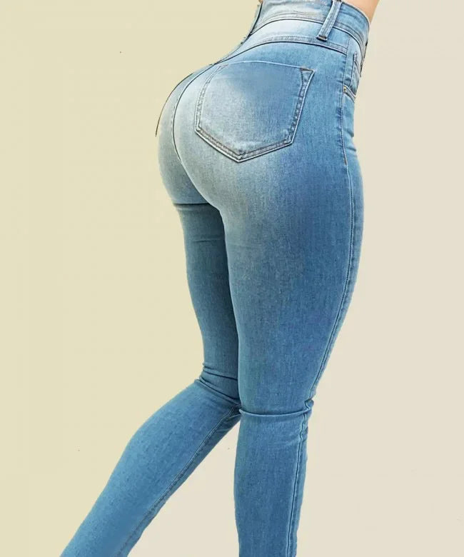 Slim Skinny Denim Pants Pockets Streetwear Trend High Waist Pencil Jeans Women Sexy Streetwear Stretch Shaping Jeans Trousers