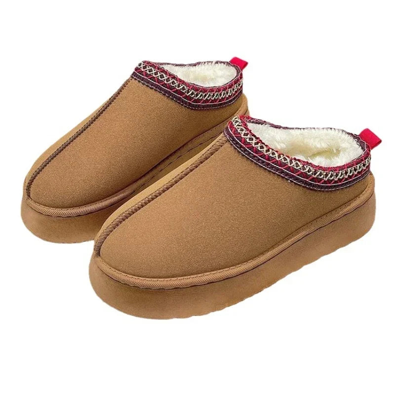 Women's Wool Slippers Warm Platform Wool Slipperswomen Slippers Women Sheepskin Slippers Women Shoes 2024