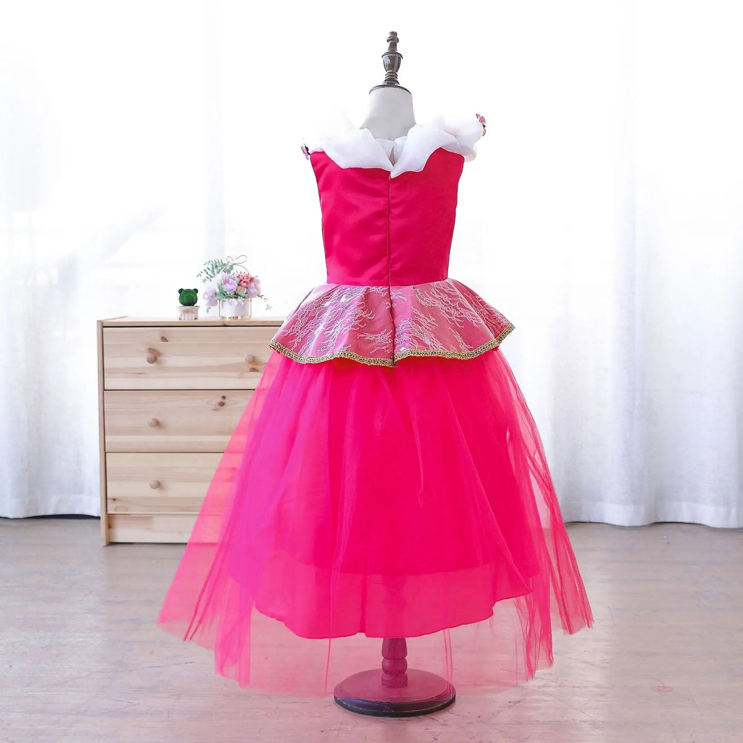 Shiny Toddler Little Girls Movie Princess Sleeping Beauty Aurora Birthday Party Cosplay Halloween Fancy Dress