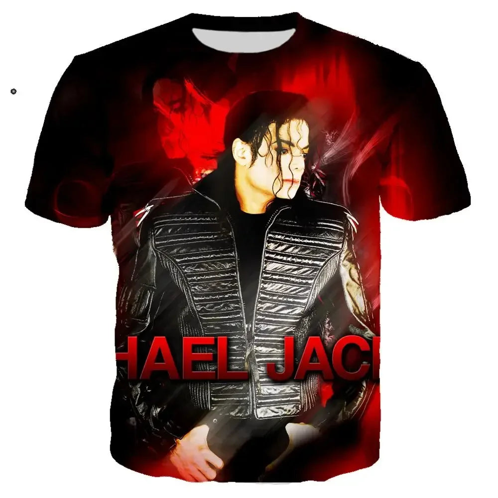 Michael Jackson Printed 3D T-shirt Unisex Summer Casual Streetwear Hip Hop Short Sleeve Fashion Harajuku Oversized Tops Tees
