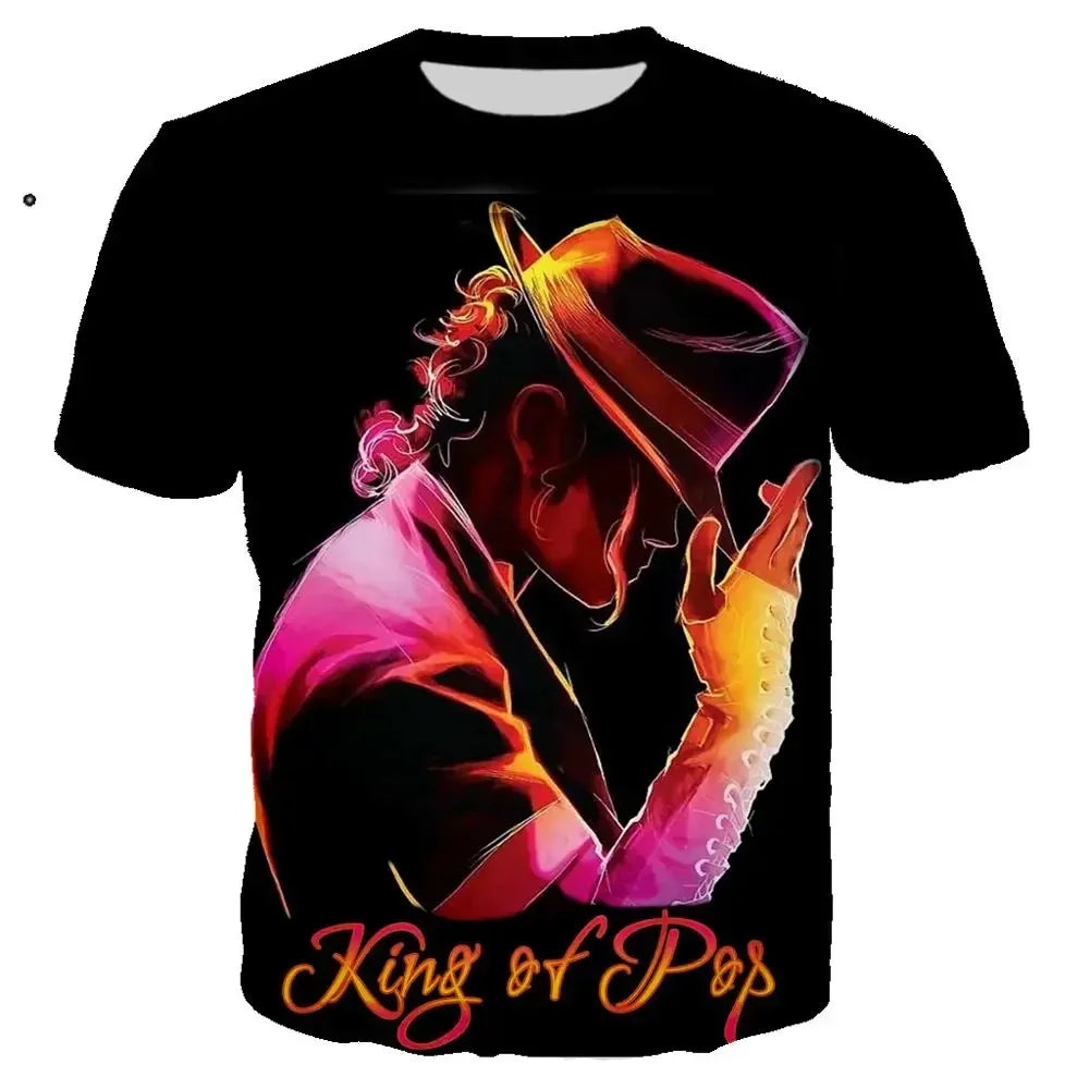 Michael Jackson Printed 3D T-shirt Unisex Summer Casual Streetwear Hip Hop Short Sleeve Fashion Harajuku Oversized Tops Tees